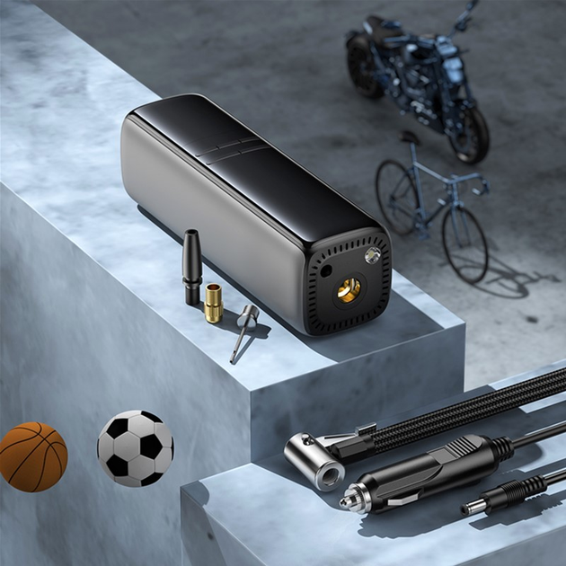 Компрессор автомобильный ведущий Borofone FC1 (Черно-серый) Винница - изображение 9