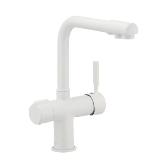 Кухонный смеситель Haiba Hans 021 с выходом для питьевой воды, белый (HB0842) Харьков