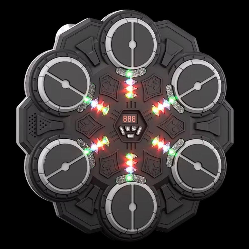 Тренажер для боксу на 6 цілей з рукавичками дитяча мішень, акумуляторний музичний з Bluetooth колір чорний Кам'янець-Подільський - фото 7