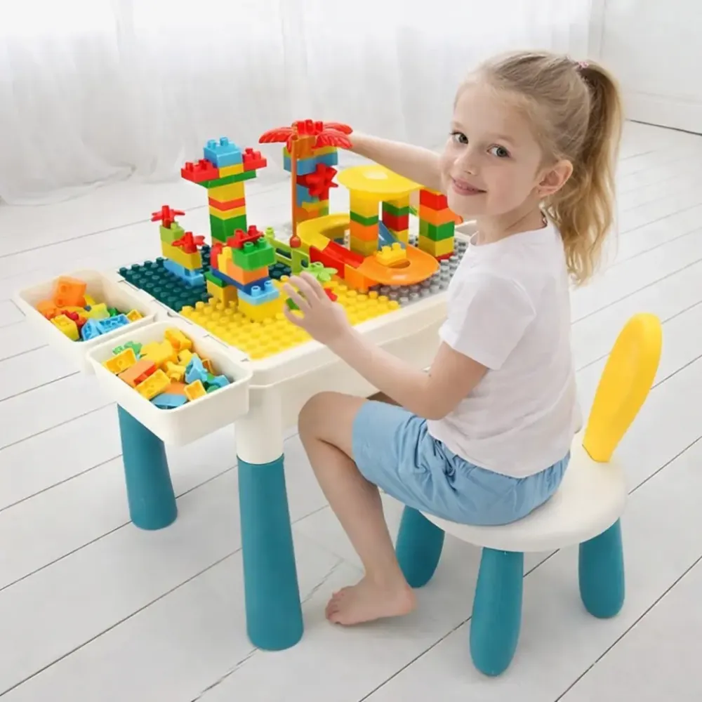 Многофункциональный, детский игровой стол – трансформер с конструктором и стульчиком / Развивающий стол для детей Коломия - фото 2