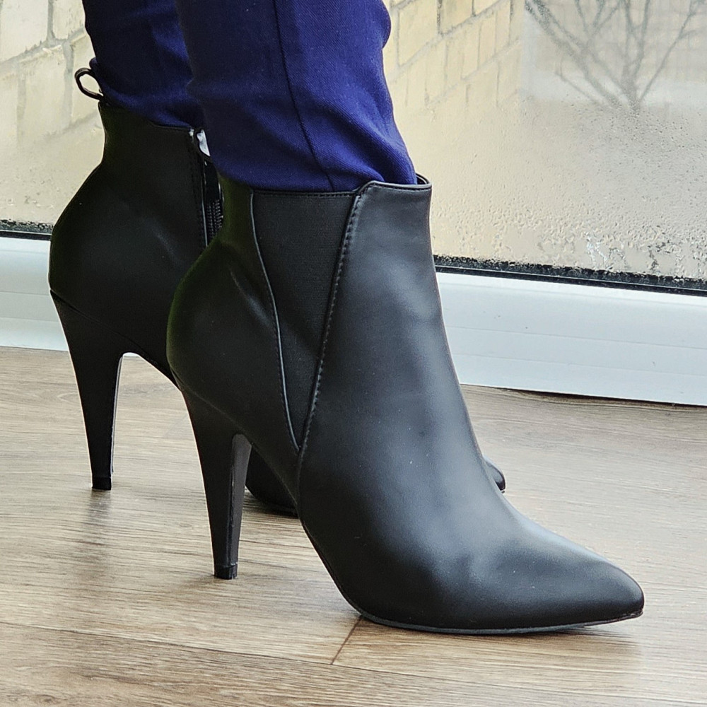 Жіночі Черевики Чорні на Каблуку Шкіряні Модельні Ботильйони (розміри: 36,37,38,39,40) — 60 Дніпро - фото 8