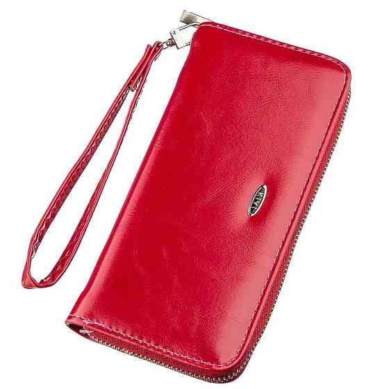 Гаманець жіночий на одну блискавку з екокожі гладкий Рожевий (KIVI) Київ