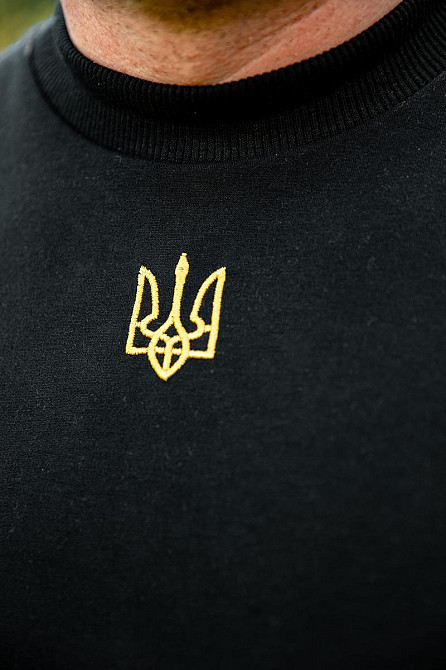 Світшот чоловічий із гербом України, чорний, топ Крохатушка одяг Київ - фото 3