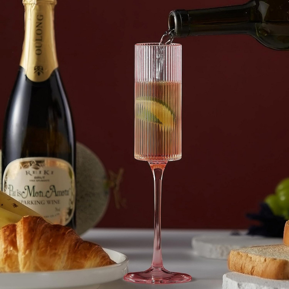 Бокал для шампанского и игристых вин 165 мл, 1 шт,многоразовый, пластиковый,прочный для вина и напитков прозрачно-розовый Каменец-Подольский - изображение 10