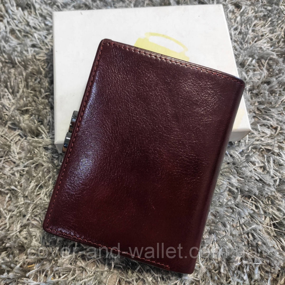 Жіночий гаманець з гладкої шкіри без застібки бордового кольору Albatross Київ - фото 6