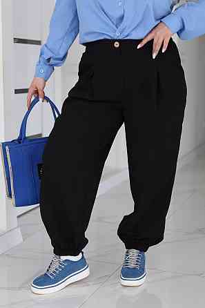 Жіночі широкі штани джогери "Flavio" Норма та батал Чорний, 50-52 Київ