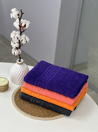 Махровий рушник Ideal Textile Greek 70х135 см Фіолетовий Чернівці - фото 2