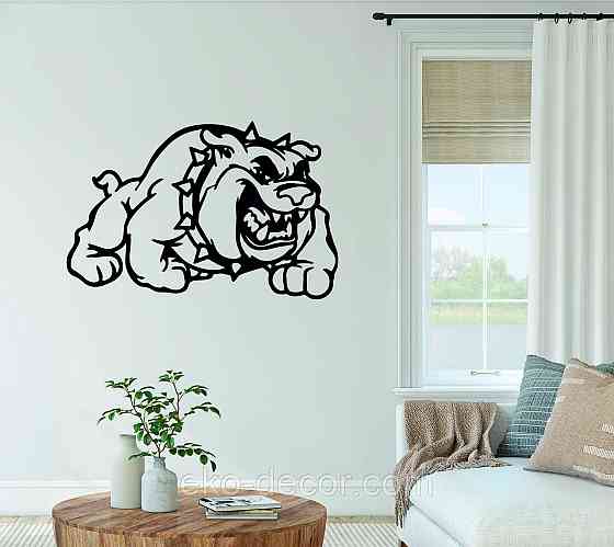 Декоративне настінне Панно «Бульдог - Спайк», Декор на стіну 90*59 см, Чорний Київ