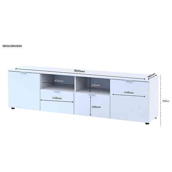 Тумба под ТВ Doros Рон 4 180х38х50 см Белый (DRS-011298) Днепр