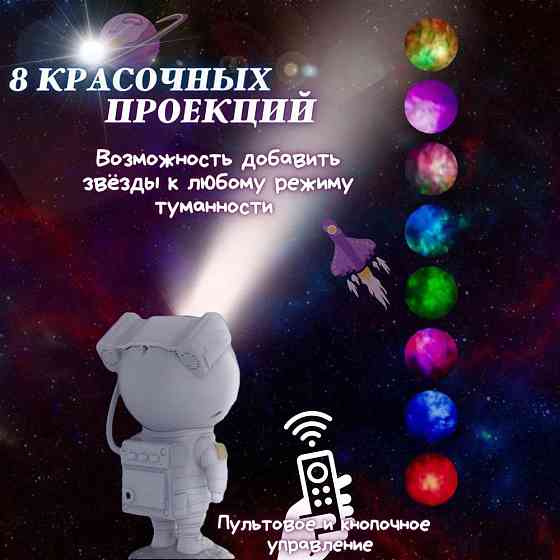 Нічник проектор блютуз Зоряне небо, Домашній лазерний проектор зоряне небо, Нічник-проектор ZU-749 у спальню Київ