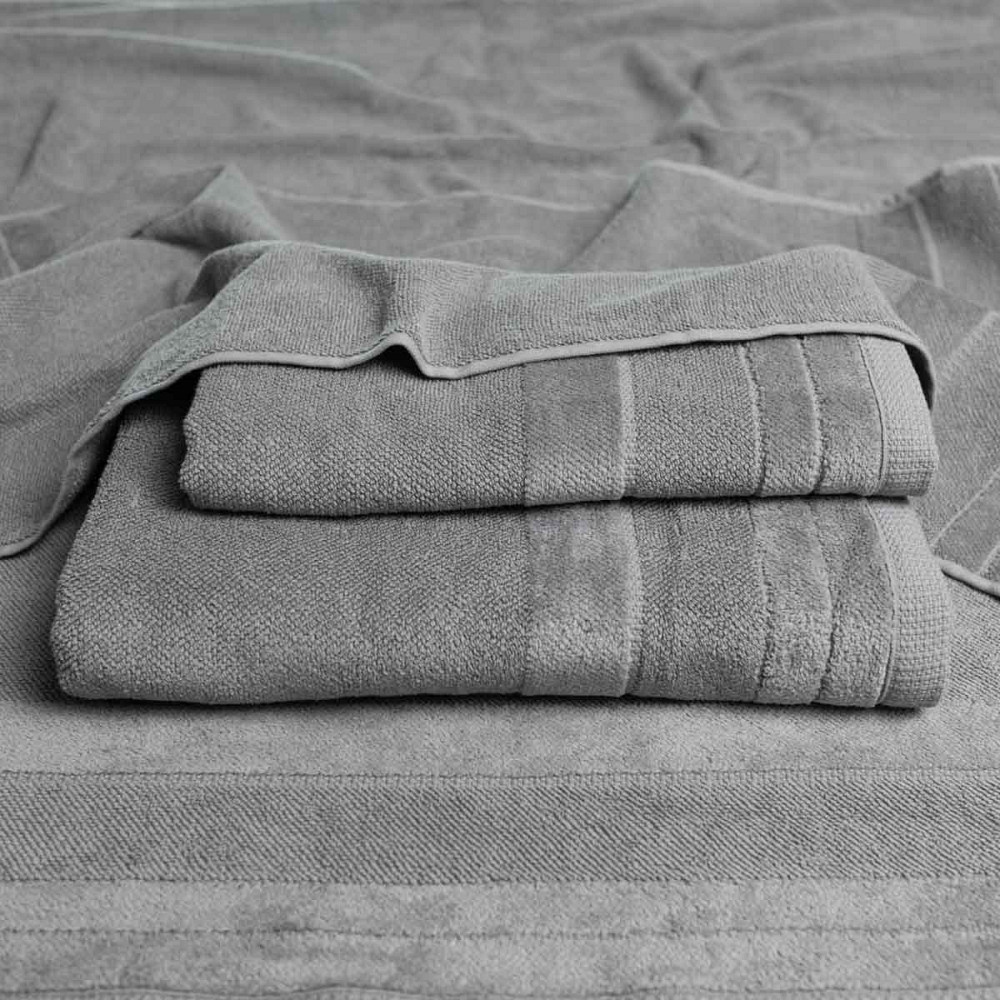 Полотенце банное махровое с велюровым бордюром GM Textile 70х140см 500г/м2 (Серый) Сумы - изображение 3