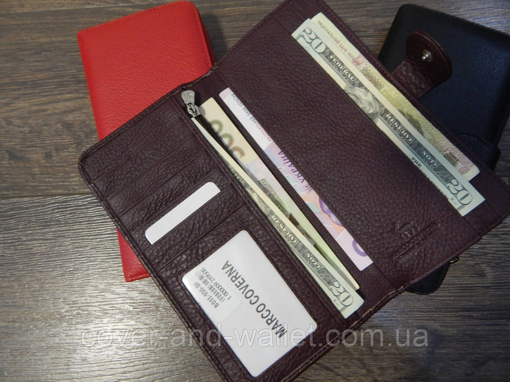 Стильный коричневый кожаный кошелек  Marco Coverna Киев - изображение 7