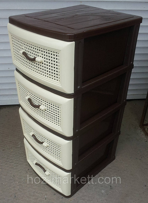 Пластиковый комод большой сетка бежево-коричневый 93х40х52 см Харьков - изображение 6
