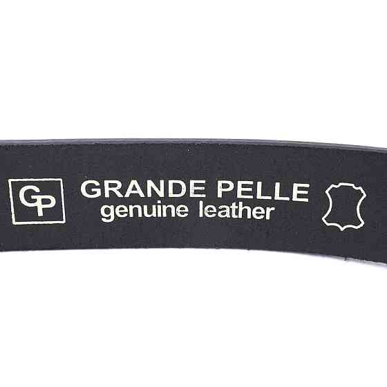 Брючний ремінь для чоловіків з натуральної шкіри GRANDE PELLE 11674 Чорний Київ
