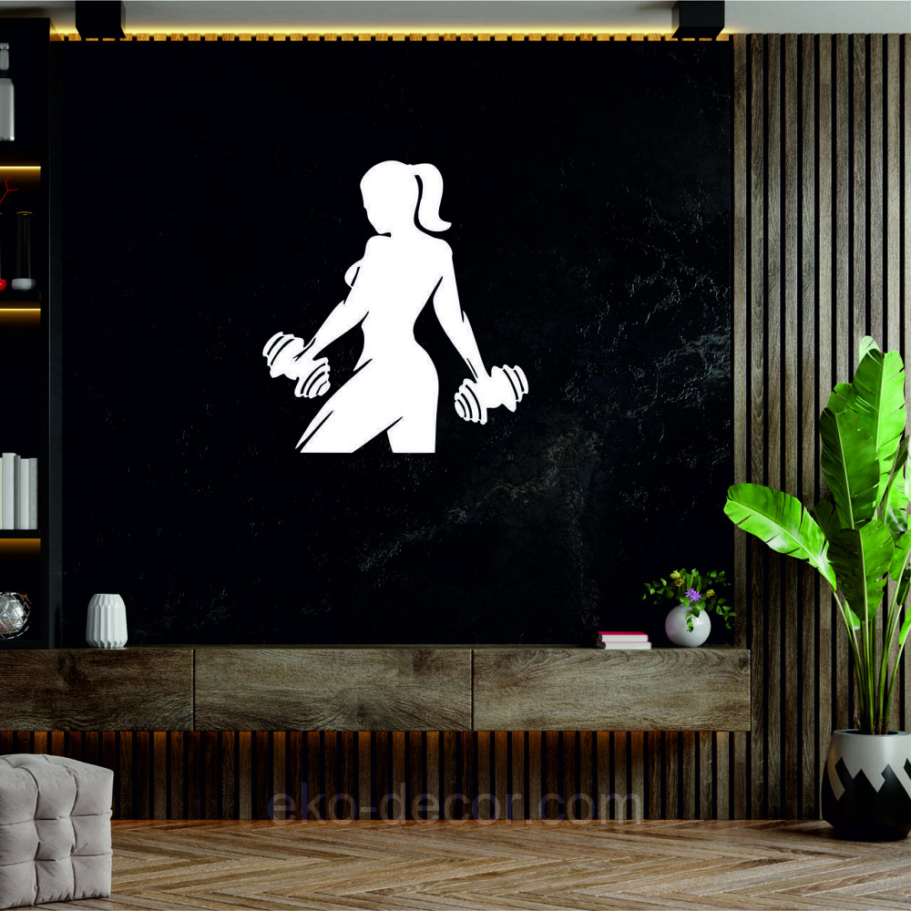 Декоративне настінне 3D Панно «Бодібілдінг» Декор на стіну з об'ємом 90*81 см, Білий Київ - фото 4