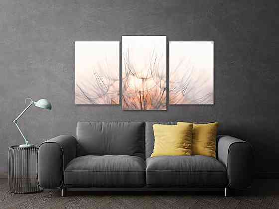 Модульная картина в гостиную / спальню  Квіти  кульбаба Art-690_3 70x130 см Киев