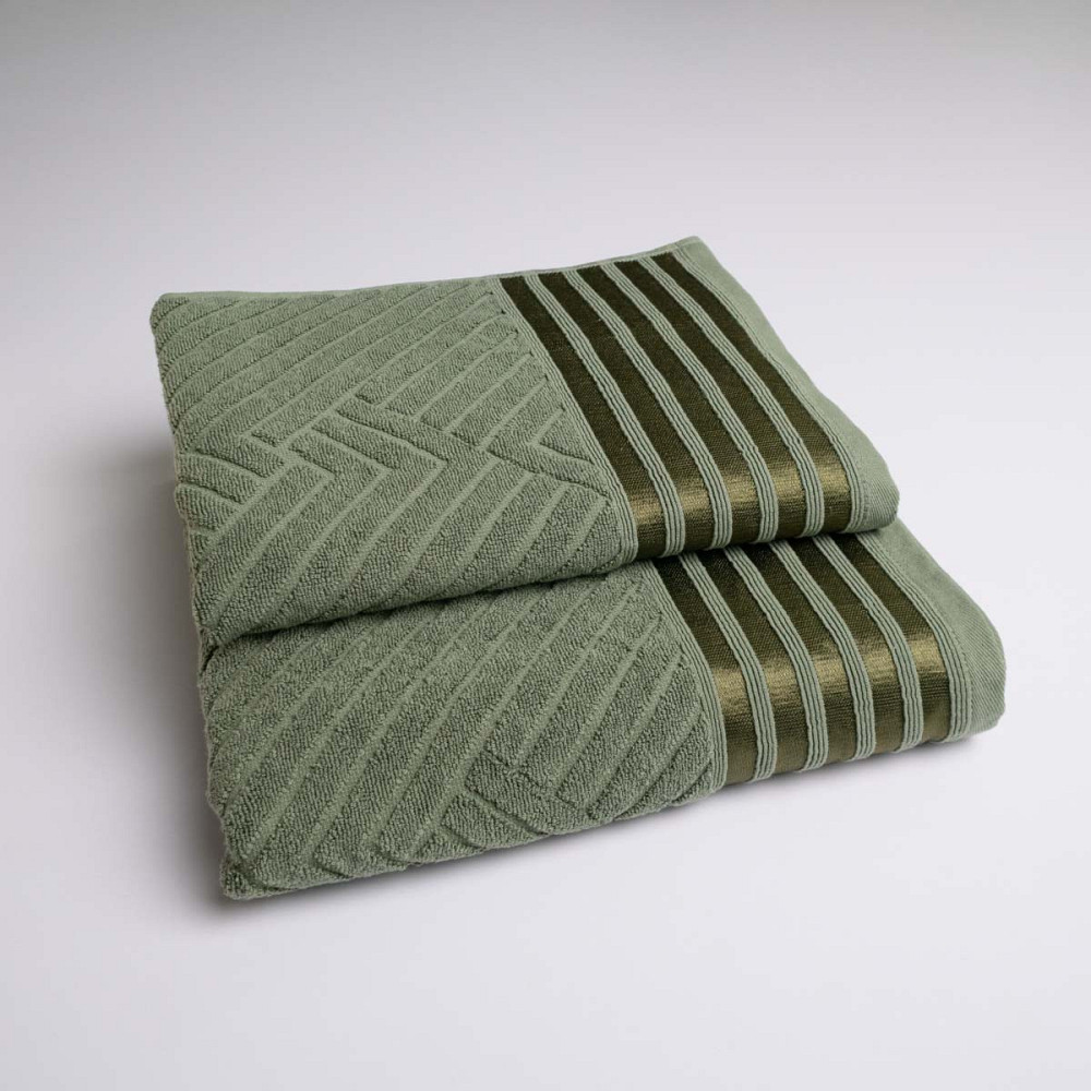 Комплект махровых полотенец SOFT 2шт GM Textile 50х90см, 70х140см 500г/м2 (Хаки) Сумы - изображение 1