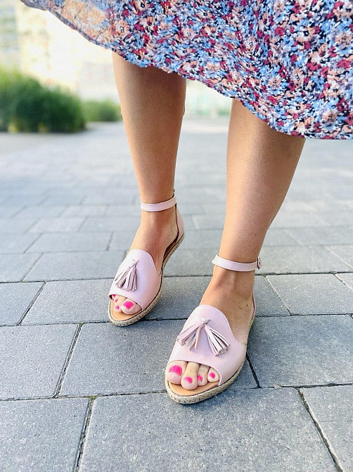 M.KRAFT Босоніжки жіночі пудрові M.KRAFT 0532 косичка літні з натуральної шкіри / Літнє взуття Коломыя - изображение 1