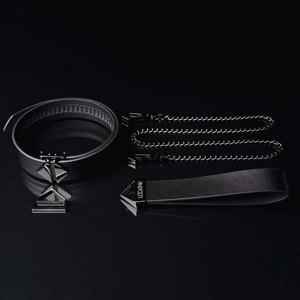 Поводок LOCKINK Tied Collar with Leash Set - Black Sex Aura Київ - фото 4