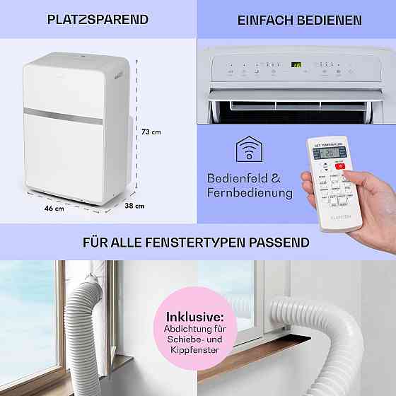 Мобильный кондиционер Ion Breeze 9000 BTU/2,6 кВт расход воздуха 410 м³/ч 16-32°C белый (Германия, читать Ровно