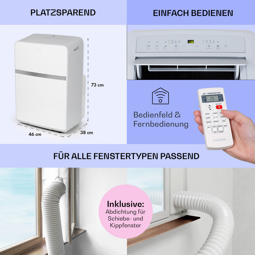 Мобільний кондиціонер Ion Breeze 9000 BTU/2,6 кВт витрата повітря 410 м3/год 16-32 °C білий (Німеччина, читати Рівне - фото 6