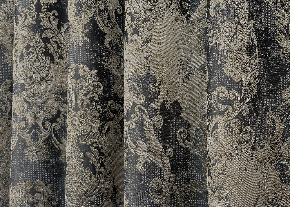 Комплект готових штор VR-Textil Льон Преміум № 1694ш Чорний з бежевим 150х290 см 2 шт (33-0594) Київ - фото 7