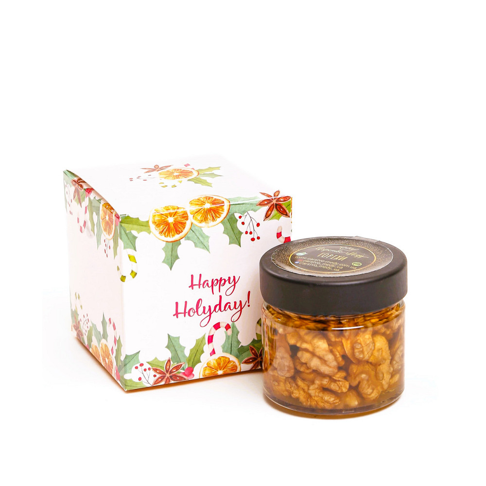 Недорогой маленький подарок в индивидуальной коробочке орехи с медом 130 г Одесса - изображение 1