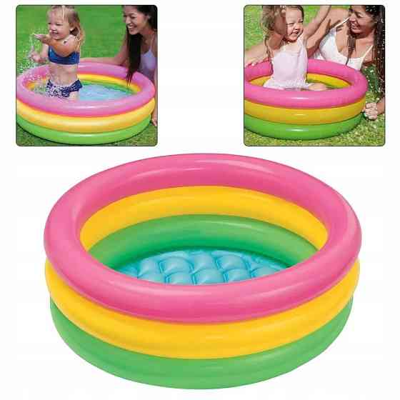 Надувной детский бассейн 3 цвета 147х33 см Intex (57412NP) Нововолынск