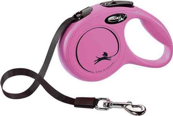 Повідець-рулетка Flexi New Classic M стрічка 5м до 25кг (Рожевий) Вінниця