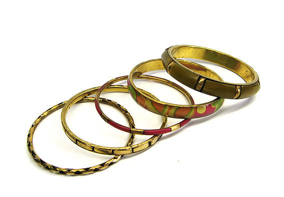 Браслети на руку мідні з кістяними вставками набір 5 шт. Київ - фото 1