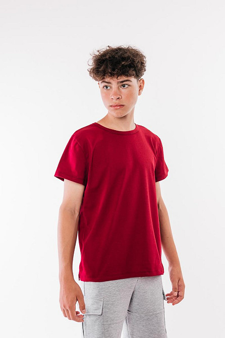 Футболка дитяча — підліткова 95% бавовняна, бордова, топ Київ - фото 1