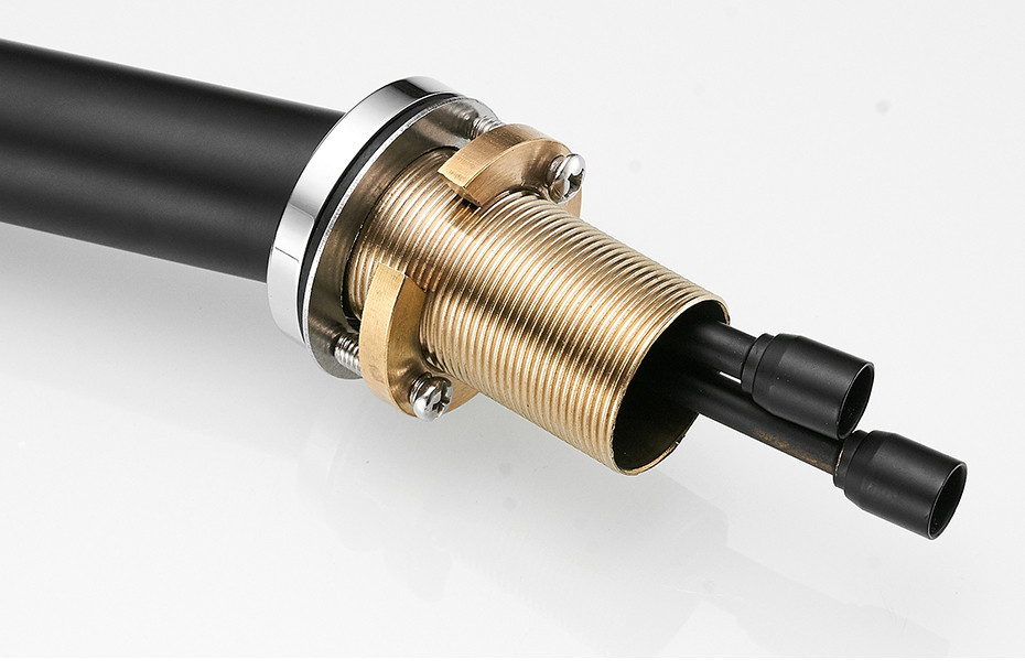 Дизайнерский смеситель для раковины, однорычажный кран горизонтальный монтаж WanFan для ванны Черный-хром Каменец-Подольский - изображение 5