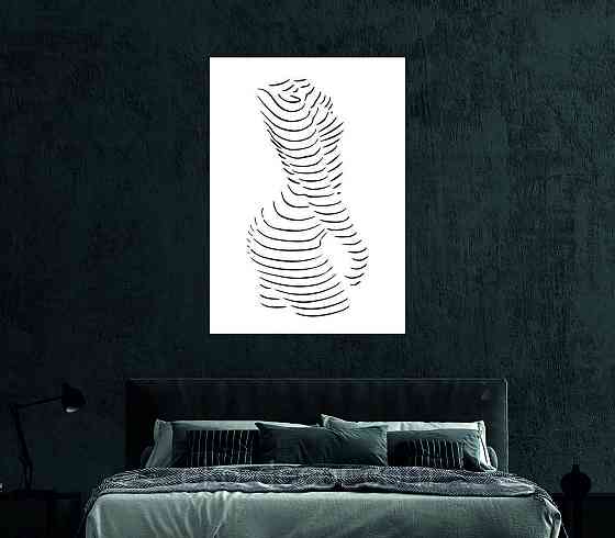 Декоративное настенное Панно «Силуэт женщины», Декор на стену 70*49 см, Белый Киев