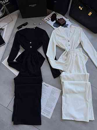 Женский базовый костюм двойка: боди и брюки из ангоры рубчик Молочный, 42/46 Одесса