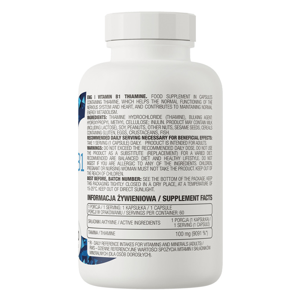 Вітамін B1 OstroVit Vitamin B1 60 caps Луцьк - фото 2