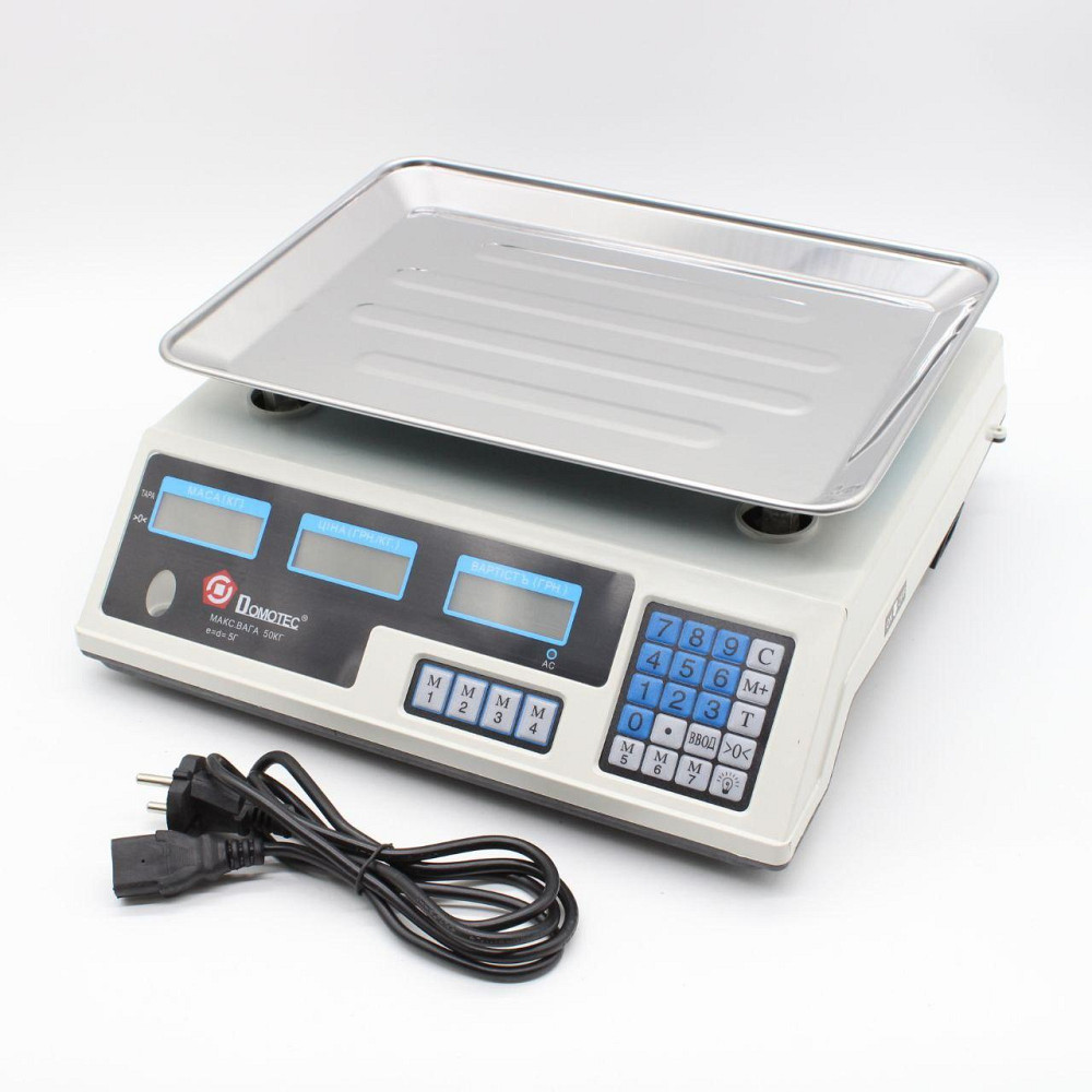 Торговые электронные весы до 50кг Domotec MS 228 / Аккумуляторные весы с дисплеем и платформой Киев - изображение 9
