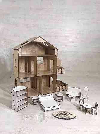 Ігровий ляльковий будиночок 37 см з набором меблів 10 одиниць Ірпінь