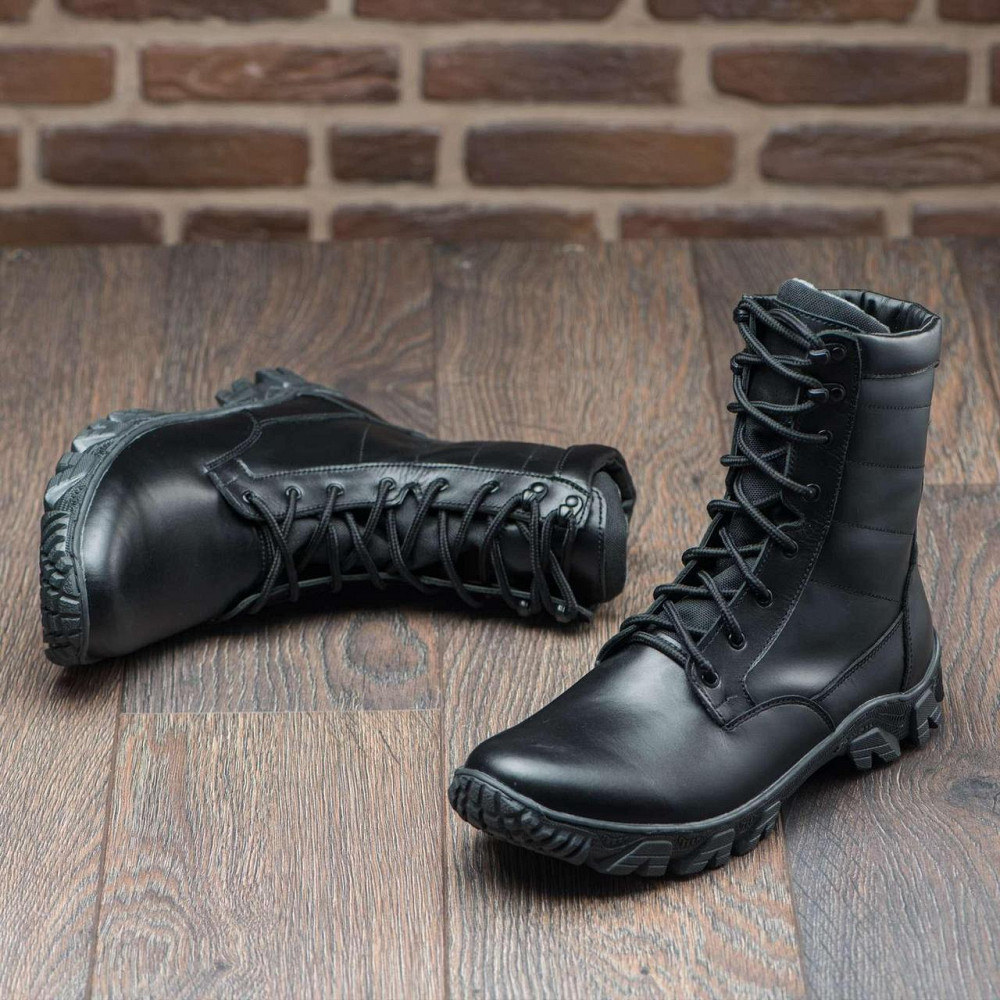 Тактические берцы черного цвета, кожаные, прошитые. 43 (28,5) Харьков - изображение 2