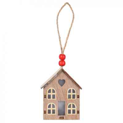 Украшение декоративное YES! Fun Домик 8 см Дерево LED (975066) Винница