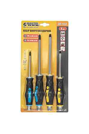 MASTERTOOL Викрутки ударні MASTERTOOL EXTERNAL HEX набір 4 шт PH2х100/PH3х150/SL6х100/SL8х150 4 Коломия