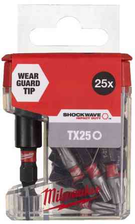 Насадка Milwaukee TX2 25 мм (25 шт./пач) + магнітний тримач для біт (1 шт.) (дисплей 5 ш Одеса