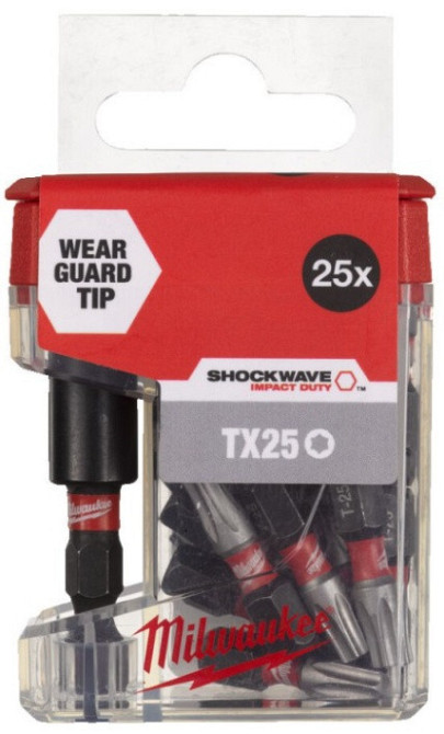 Насадка Milwaukee TX2 25мм (25 шт/упак) + магнитный держатель для бит (1 шт) (дисплей 5 ш Одесса - изображение 1