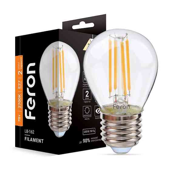 Світлодіодна лампа Feron Filament LB-162 7Вт E27 2700K Харків