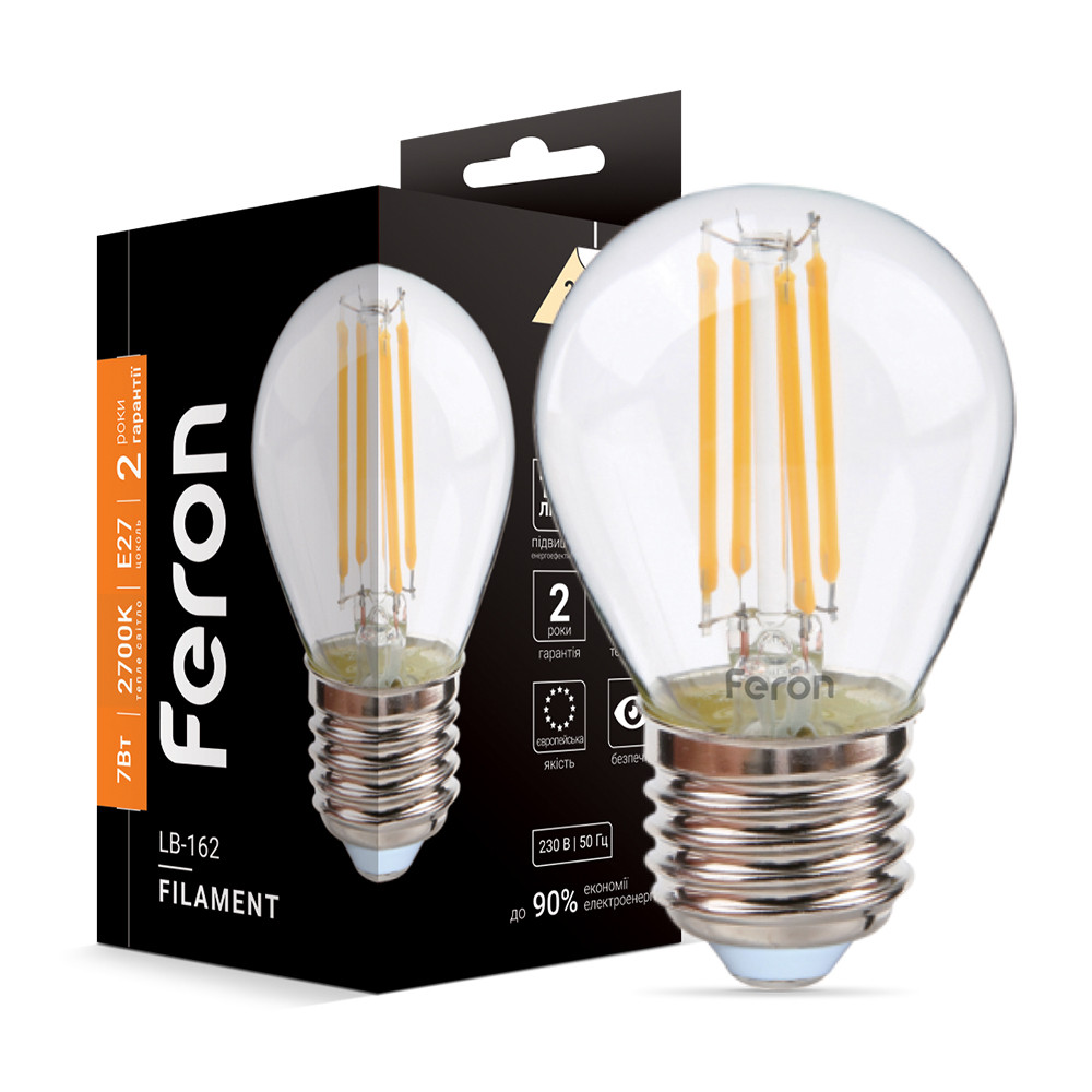 Світлодіодна лампа Feron Filament LB-162 7Вт E27 2700K Харків - фото 1