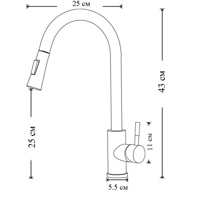 Розумний сенсорний змішувач для кухні WanFan з висувним виливом, кухонний кран з сенсорним датчиком, Черный Кам'янець-Подільський - фото 4