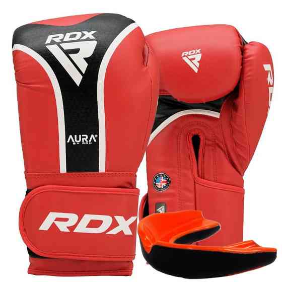 Боксерські рукавиці RDX AURA PLUS T-17 Red/Black 14 унцій (капа в комплекті) Кам'янське