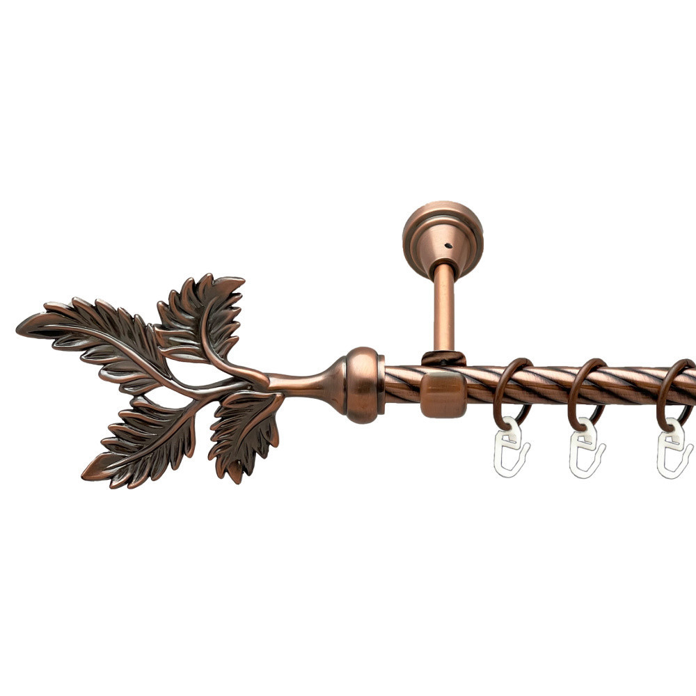 Карниз Orvit Папороть металевий однорядний відкритий скручена труба кільце металеве Мідь 16 мм 200 см (00-00025205) Львів - фото 1