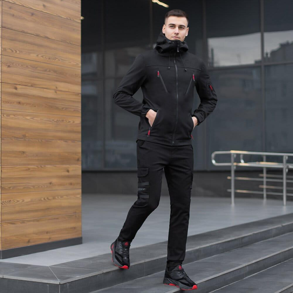 Куртка чоловіча демісезонна з капюшоном чорна Pobedov Korol' Lev Київ - фото 5