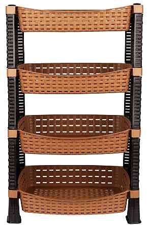 Етажерка для овочів 4-х ярусна Violet House 0761 Ротанг Еко Cream (6768577) Київ