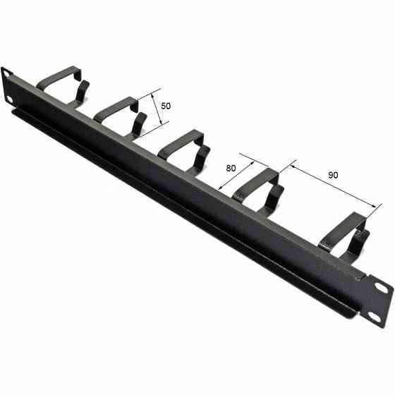 Кабельний організатор CMS 1U з 5 металевими кільцями, чорний Київ